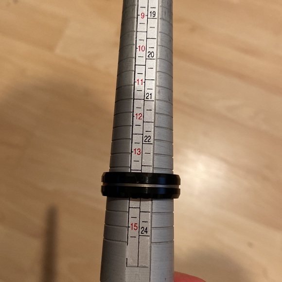 Black Tungsten Carbide 8 mm Flat Wedding Band Ring - Picture 10 of 16